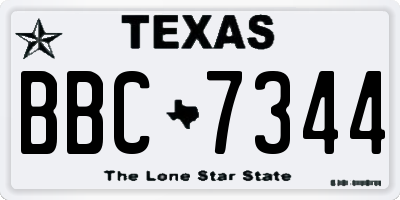 TX license plate BBC7344