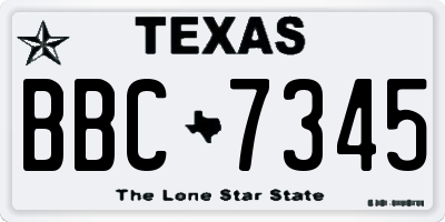 TX license plate BBC7345