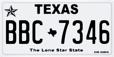 TX license plate BBC7346