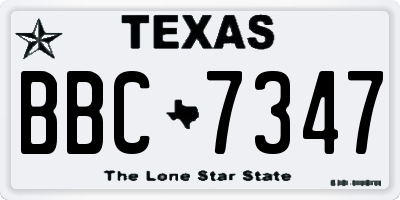 TX license plate BBC7347