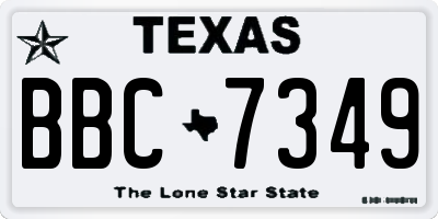 TX license plate BBC7349