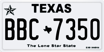 TX license plate BBC7350