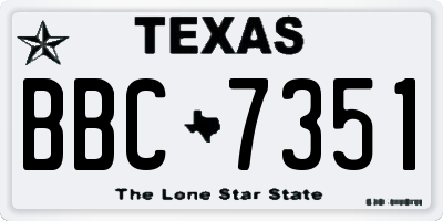 TX license plate BBC7351