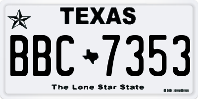 TX license plate BBC7353