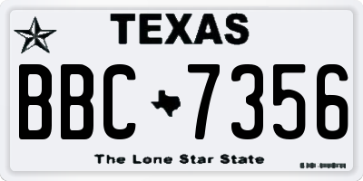 TX license plate BBC7356