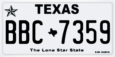 TX license plate BBC7359