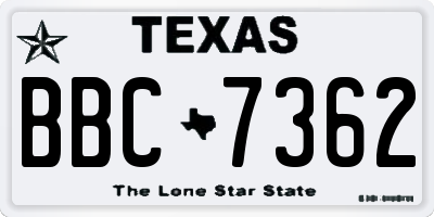 TX license plate BBC7362
