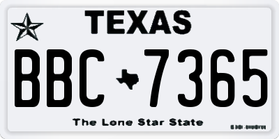 TX license plate BBC7365