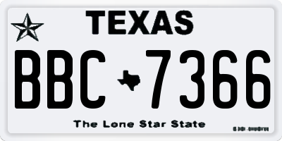 TX license plate BBC7366