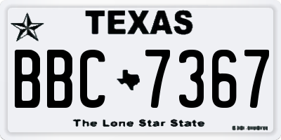 TX license plate BBC7367