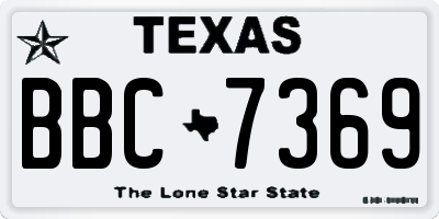 TX license plate BBC7369