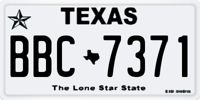 TX license plate BBC7371