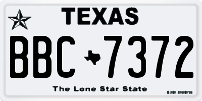 TX license plate BBC7372