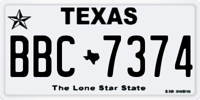 TX license plate BBC7374