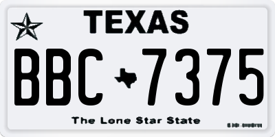 TX license plate BBC7375