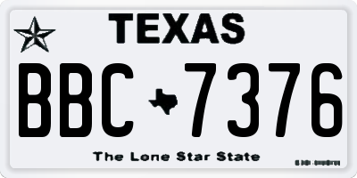TX license plate BBC7376