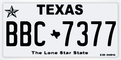 TX license plate BBC7377