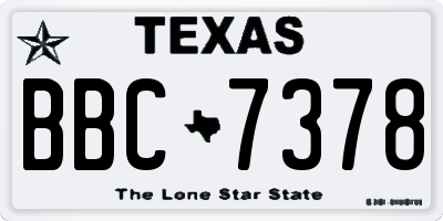 TX license plate BBC7378