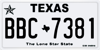 TX license plate BBC7381