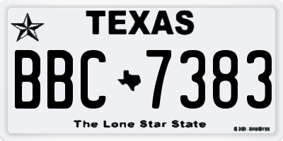 TX license plate BBC7383