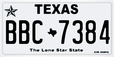 TX license plate BBC7384