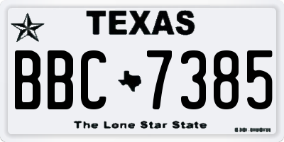 TX license plate BBC7385