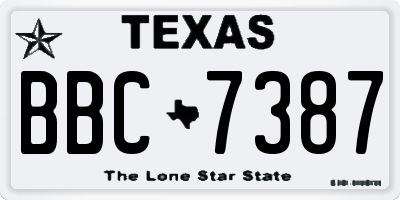 TX license plate BBC7387