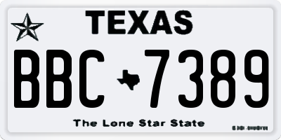 TX license plate BBC7389