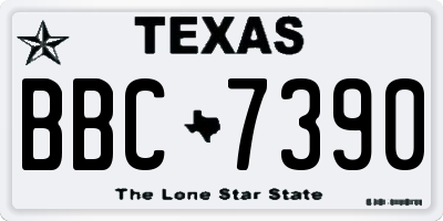TX license plate BBC7390