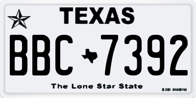 TX license plate BBC7392
