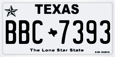TX license plate BBC7393