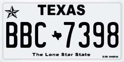 TX license plate BBC7398