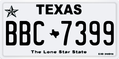TX license plate BBC7399