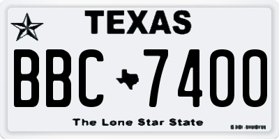 TX license plate BBC7400