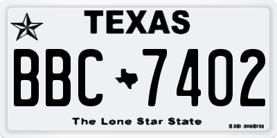 TX license plate BBC7402