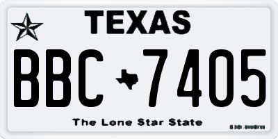 TX license plate BBC7405