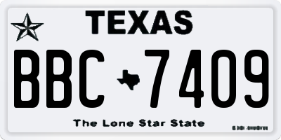 TX license plate BBC7409