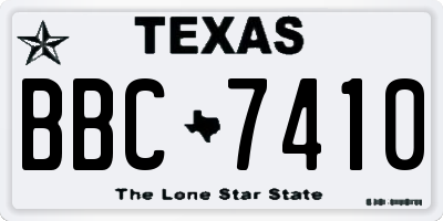 TX license plate BBC7410