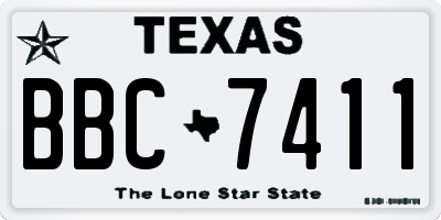 TX license plate BBC7411