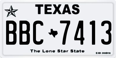 TX license plate BBC7413