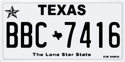 TX license plate BBC7416