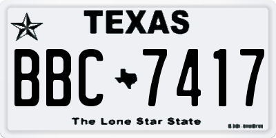 TX license plate BBC7417