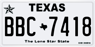 TX license plate BBC7418