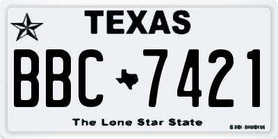 TX license plate BBC7421