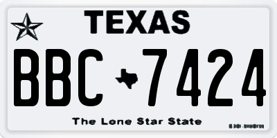 TX license plate BBC7424
