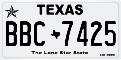 TX license plate BBC7425