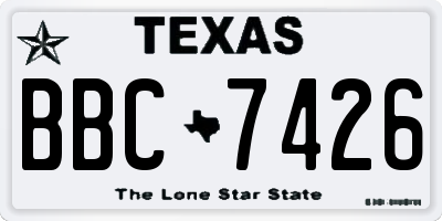 TX license plate BBC7426