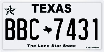 TX license plate BBC7431