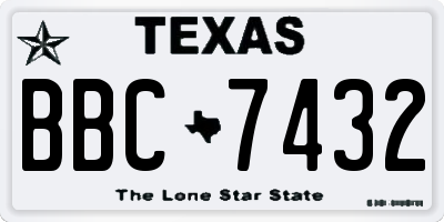 TX license plate BBC7432