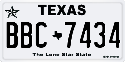 TX license plate BBC7434